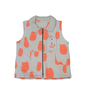 New Noe & Zoe Berlin Kids Size 10 Waistcoat Quilted Vest Neon Orange Drops - Picture 1 of 18