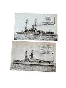 Battleship Series No. 1 Postcard Henderson Litho. Co. ~ USS Illinois & Arkansas - Picture 1 of 4