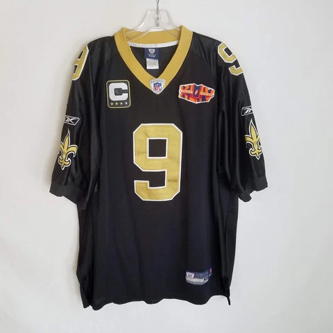 Reebok Mens Drew Brees New Orleans Saints Superbowl Patch Jersey Size 52 XL Cover