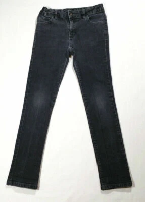 Faded Glory Girls Size 10 Skinny Jeans Gray Black Wash Stretch Adjustable Waist - Image 1 of 4