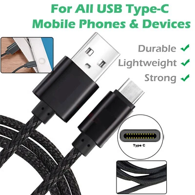 USB-C Lead For Samsung S8 S9 S10+ S20+ Type C Charging Fast Charger Phone Cable - Image 1 of 4