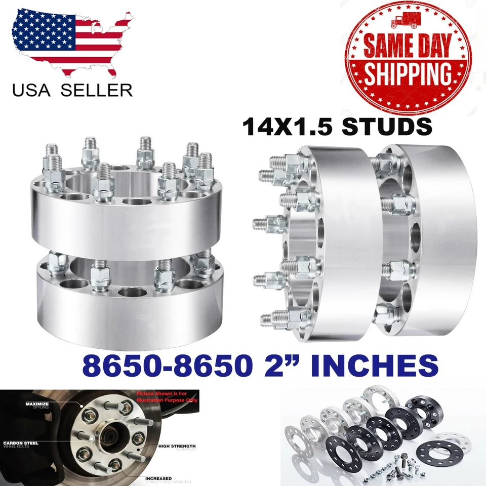 Adaptador espaciador de rueda 4 piezas 2" de espesor 8x6,5 apto para chevy silverado gmc sierra yukon ram Foto 1 de 2