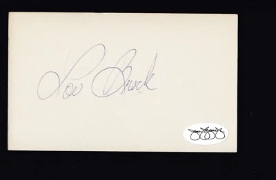 Lou Brock Autographed 3x5 Index Card JSA - Image 1 of 2