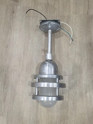 Brewster Industrial Pendant Galvanized Finish With Frosted Glass - Image 1 of 4