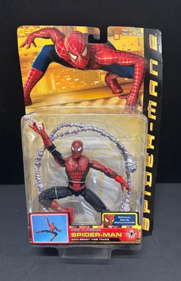 Toybiz Spider-Man 2 Movie Web Climbing Spider-Man Figure 2004 Tobey Maguire - Image 1 of 4