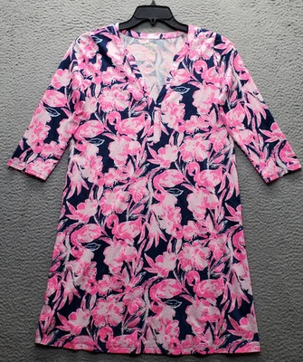 Lilly Pulitzer Daphne Dress Womens Small Multi Floral 3/4 Sleeve V-Neck Pullover - Image 1 of 4