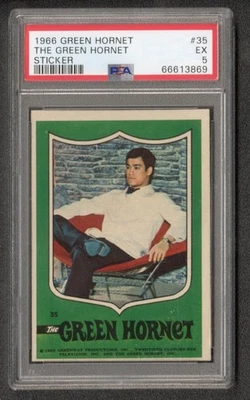 1966 Green Hornet Sticker #35 PSA 5 BRUCE LEE ROOKIE UNMASKED - POP 14 - RARE! - Image 1 of 2