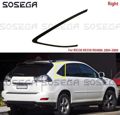LADO TRASERO DERECHO para Lexus RX330 RX350 RX400h 2004-2009 cuarto ventana moldura negro Foto 1 de 3