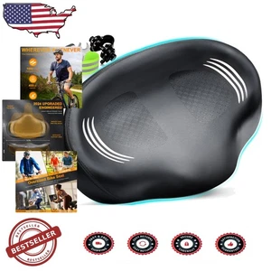 Noseless Bicycle Seat Oversized Ergonomic Comfort, Waterproof Pad, Universal Fit - Picture 1 of 10