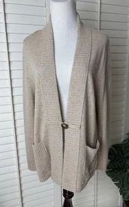 Neiman Marcus Cashmere Collection Women Beige Cashmere Cardigan Size L - Picture 1 of 11