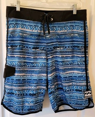 Board Shorts Billabong Zero Gravity Platinum X Elastizados Azul Geométrico Rayas 31 Foto 1 de 4