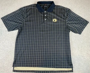 Divots Naval Academy Polo Shirt 2XL Navy Checkered DriWay Moisture Wicking Golf - Picture 1 of 8