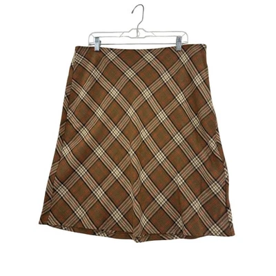 Falda para mujer Villager by Liz Claiborne a cuadros línea A talla 16 mezcla de lana Foto 1 de 4