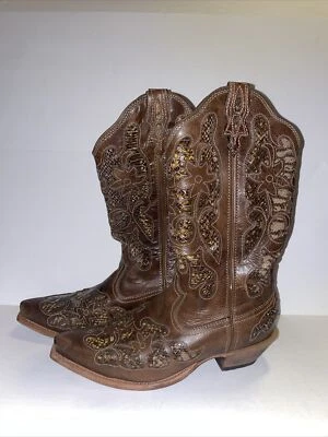 TWISTED X STEPPIN'OUT Chocolate python￼ INLAY COWBOY BOOTS Size 9.5 - Image 1 of 4