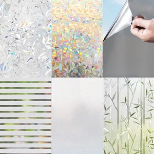 Bubble Free Frosted Window Film Self Adhesive Etched Privacy Glass Vinyl Film ✅ - Picture 1 of 35