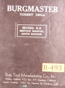 Burgmaster 2-A, taladro de torreta, manual de servicio 1951 - Imagen 1 de 1