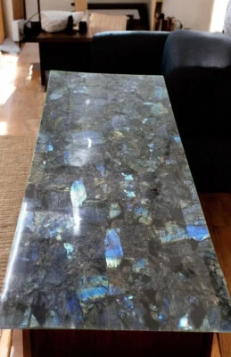 36"x48" Natural Labradorite Dining Table Crystal Healing Stone Housewarming Deco - Image 1 of 4