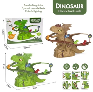 Dinosaur Electric Race Slide Roller-coaster Set w/ Light and Music For Kids 3+ - Picture 1 of 19