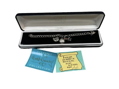 Walt Disney Classic Collection Little Mermaid sterling silver charm bracelet 7" - Image 1 of 4