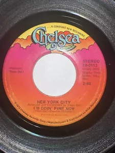 NEW YORK CITY 45 I'm Doin' Fine Now / Ain't It So - Picture 1 of 2