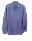 Paul Smith Dark Blue Button Shirt Size L 100%Cotton Geometric Self Print