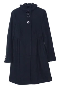 Ted Baker Reino Unido 8 Talla 1 Negro Lana Guisante Falda Gabardina Capa Forrada Abrigo Mac - Imagen 1 de 8