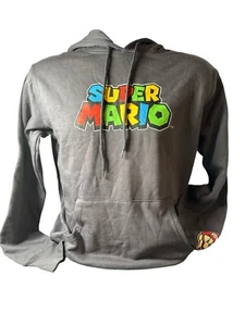 Super Mario Size Small 34-36 Mens Gray Hoodie Pullover Fall Winter Spring NWT - Picture 1 of 2
