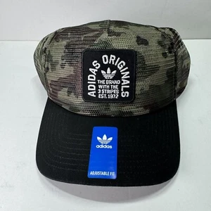 ADIDAS ORIGINALS MESH WORLDWIDE TRUCKER MENS SNAPBACK HAT GREEN CAMO BLACK NEW - Picture 1 of 8