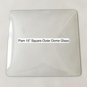 Pam Clock 15" Square Replacement Clear Glass Lens Dome