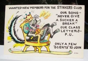 CURTEICH Vintage Postkarte STINKERS CLUB MEMBERSHIP DRIVE Top P-189 - Bild 1 von 2
