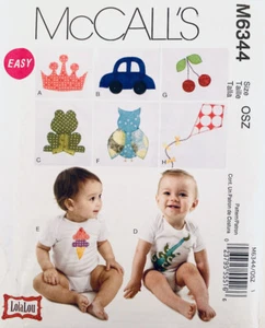 McCalls Pattern M6344 | Baby Playsuit with 8 Applique Designs | Sizes S - XL - Picture 1 of 2