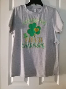 Womens St Patricks Day T-Shirt Gray Size Large - Picture 1 of 3
