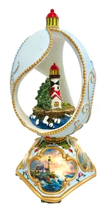 Thomas Kinkaide Egg Shaped Lighthouse Figurine Music Box 6.5 Inches Tall - Picture 1 of 11