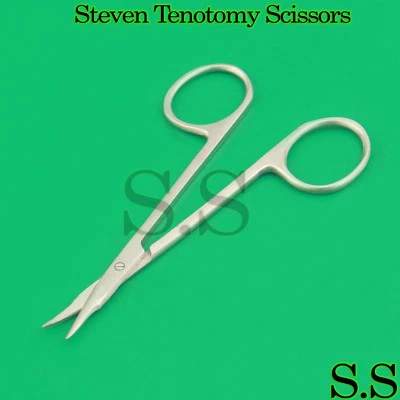 3 Pcs Steven Tenotomy Scissors 4.5" Curved Tip 3cm Surgical Instruments - Image 1 of 3