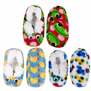 Infant/Toddler Warm Fuzzy Slippers - 3 Pairs - Picture 1 of 2