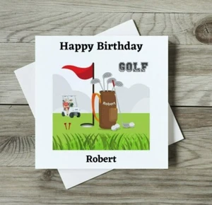 Geburtstagskarte Golf/Golf Thema handgefertigt personalisiert - Bild 1 von 1