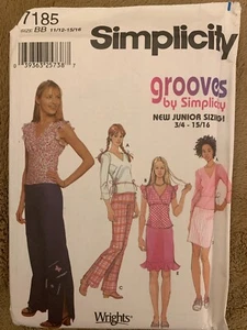Simplicity 7185 Junior Top Skirt Pants Sewing Pattern 11/12-15/16 - Picture 1 of 2