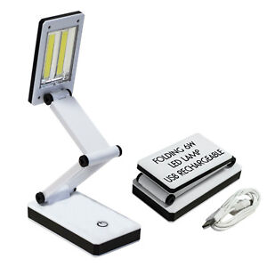 Study Lamp 6W Bright COB LED USB Rechargeable Folding Desk Table Reading Light