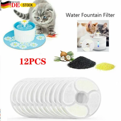 12 Ersatzfilter Filter für Trinkbrunnen Wasserspender Katzenbrunnen Katzen Hunde - Bild 1 von 4