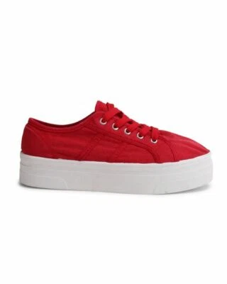Zapatillas Mujer Wanted Basejump Plataforma Lona Rojo Talla 7.5M Foto 1 de 2