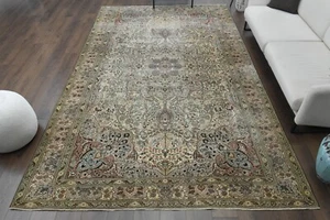 7.6x11.7 ft, Vintage Turkish COLORFUL Rug, Oushak Handmade Wool Luxury Rug, 8x12 - Picture 1 of 10