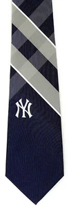 New York Yankees Herren Krawatte MLB Off. Lizenzierte Baseball-Krawatte kariert blau - Bild 1 von 4