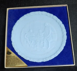 1970's Lot of 3 Vintage Fenton Powder Blue Milk Glass 8” Bicentennial Plates - Picture 1 of 10
