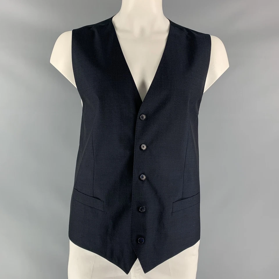 DOLCE & GABBANA Taille 46 Gilet En Laine Et Mohair Boutonné Marine - Photo 1/4