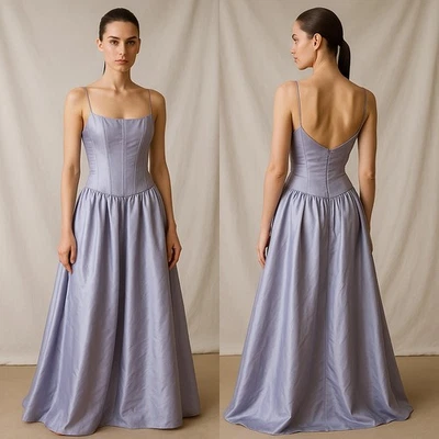 Vintage Y2K Purple Lilac Iridescent Corset Prom Dress Gown Size 7 8 Small Medium - Image 1 of 4