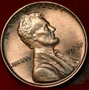 Uncirculated 1937 Philadelphia Mint Copper Lincoln Wheat Cent - Picture 1 of 2