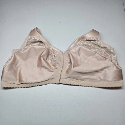 Sujetador Glamorise Mujer 56H Beige Cobertura Completa Inalámbrico Sin Forro Encaje Foto 1 de 4