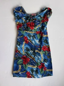 Hilo Hattie Vestito Hawaiano Ragazza Tropicale Tiki Beach Resort Cotone XL - Foto 1 di 5