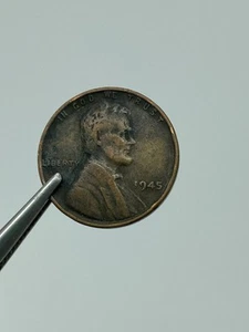 Vintage 1945 Lincoln Wheat Penny Improper Alloy Mix 1 Cent US Coin - Picture 1 of 5