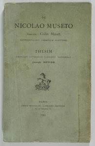 [Trouvère] Joseph BEDIER - De Nicolao Museto  : Colin Muset - Thèse, 1893 - Picture 1 of 1